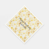 Gold Yellow Honeycomb Birthday スタンダードランチョンナプキン (角)