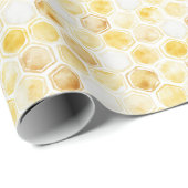 Gold Yellow Honeycomb Birthday ラッピングペーパー (ロールコーナー)