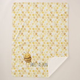Gold Yellow Honeycomb Sweet Cute Honey Bee シェルパブランケット