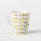 Gold Yellow White Plaid Stripes カフェラテマグ (左アングル)