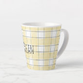 Gold Yellow White Plaid Stripes カフェラテマグ (右アングル)