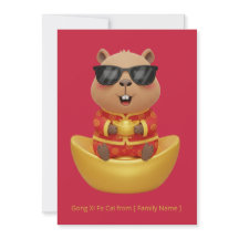 Gold Yuanbao Capybara Chinese New Year Prosperity