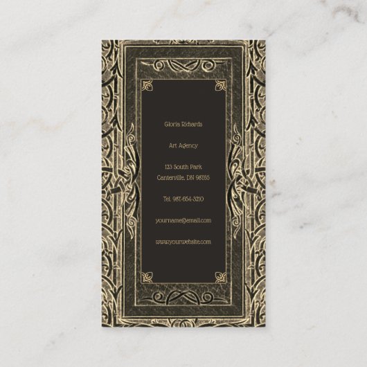 GoldenアールデコとMonogram名刺 名刺 (裏面)