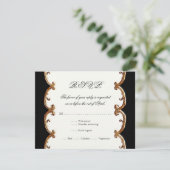 Golden フランスの Swirl RSVPの50周年記念 出欠カード (スタンド正面)