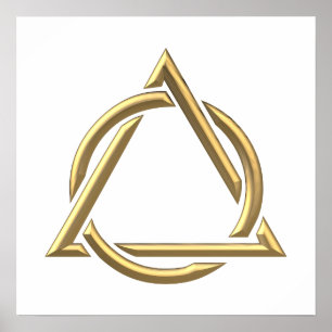 Golden "3-D" Holy Trinity Symbol ポスター