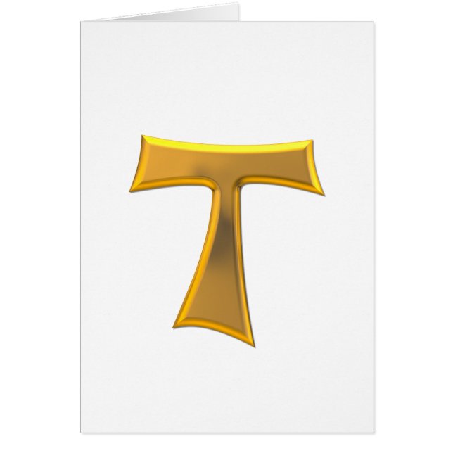 Golden 3-D Look Franciscan Tau Cross (正面)