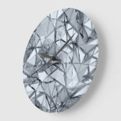 Golden 3D Metal:ジオメトリ背景 ラージ壁時計 (傾斜)