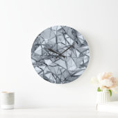 Golden 3D Metal:ジオメトリ背景 ラージ壁時計 (ホーム)