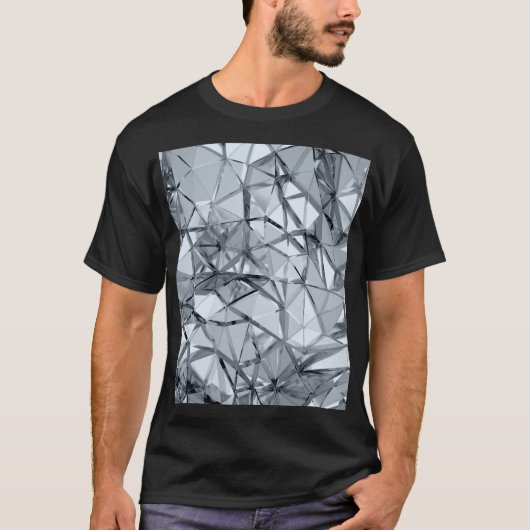 Golden 3D Metal:ジオメトリ背景 Tシャツ (正面)