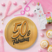 Golden 50 & Fabulous Party Plates ペーパープレート (パーティー)