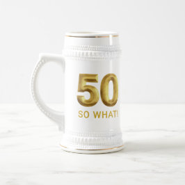 Golden 50 So What Funny Birthday Party ビールジョッキ