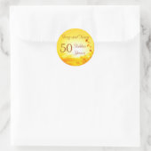 Golden 50th Anniversaryステッカーのカスタマイズ ラウンドシール (バッグ)