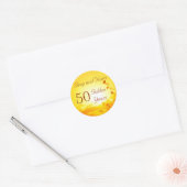 Golden 50th Anniversaryステッカーのカスタマイズ ラウンドシール (封筒)