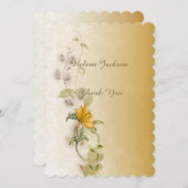 Golden 50th birthday thank you card  サンキューカード (正面/裏面)