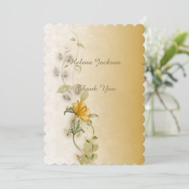 Golden 50th birthday thank you card  サンキューカード