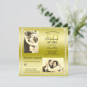 Golden 50th Wedding Anniversary Double Photo 招待状 (スタンド正面)