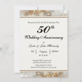 Golden 50th Wedding Anniversary Invitation 招待状 (正面)