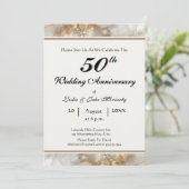 Golden 50th Wedding Anniversary Invitation 招待状 (スタンド正面)