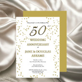Golden 50th Wedding Anniversary Party Invitation 招待状