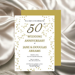 Golden 50th Wedding Anniversary Party Invitation 招待状