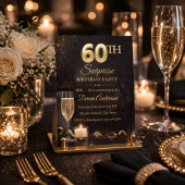 Golden 60 Surprise Birthday Invitation 招待状