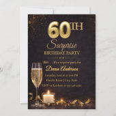 Golden 60 Surprise Birthday Invitation 招待状 (正面)