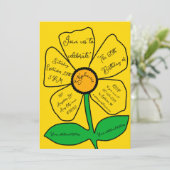 Golden 60th Birthday Gold Doodle Flower  招待状 (スタンド正面)