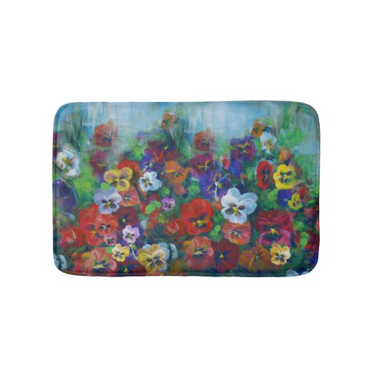 Golden Afternoon Pansies by Jason Street バスマット (正面)
