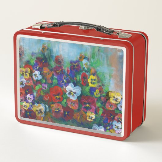 Golden Afternoon Pansies by Jason Street メタルランチボックス (裏面)