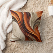 Golden Air – Copper and Bronze Abstract クッション (ブランケット)