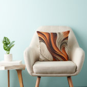 Golden Air – Copper and Bronze Abstract クッション (椅子)