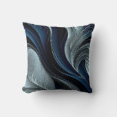 Golden Air – Indigo Flowing Abstract Throw Pillow クッション (正面)