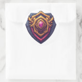 Golden Amethyst Emblem ラウンドシール (バッグ)