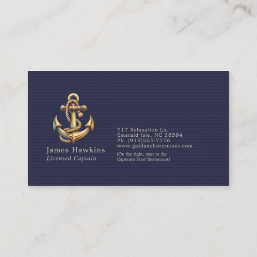 Golden Anchor Business Card 名刺 (裏面)