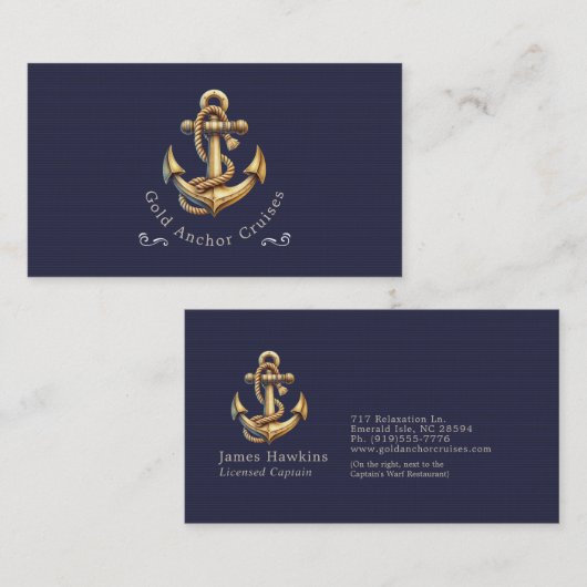 Golden Anchor Business Card 名刺 (正面/裏面)