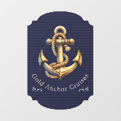 Golden Anchor Window Cling ウィンドウサイン (シート)