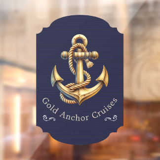 Golden Anchor Window Cling ウィンドウサイン