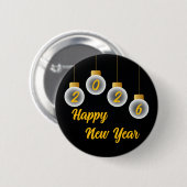 Golden and Black 2026 New Year Pin Button 缶バッジ (正面&裏面)