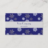 golden and white snowflakes against midnight blue 名刺 (正面)