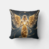 Golden Angel Glamour Throw Pillow クッション (正面)