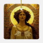 Golden Angel Glowing Messenger of Light セラミックオーナメント (裏面)