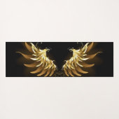 Golden Angel Wings on Black background ヨガマット (裏面(横))