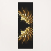 Golden Angel Wings on Black background ヨガマット (正面)