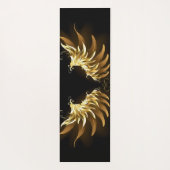 Golden Angel Wings on Black background ヨガマット (裏面)
