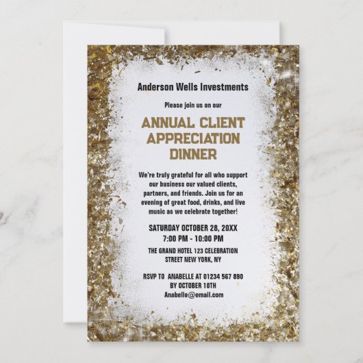 Golden Annual Client Appreciation Dinner Party 招待状 (正面)