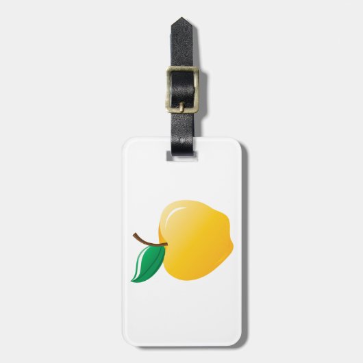 Golden Apple Bright Yellow Fruit ラゲッジタグ (正面縦)
