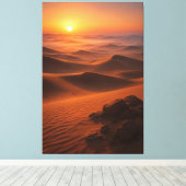 Golden Arabian Desert Dawn – Cinematic Landscape キャンバスプリント (インサイチュ (ウッドフロア))