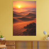 Golden Arabian Desert Dawn – Cinematic Landscape キャンバスプリント (インサイチュ (リビング))