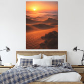 Golden Arabian Desert Dawn – Cinematic Landscape キャンバスプリント (インサイチュ (寝室))
