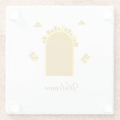  Golden Archway Portal – Minimalist Abstract ガラスコースター (裏面)